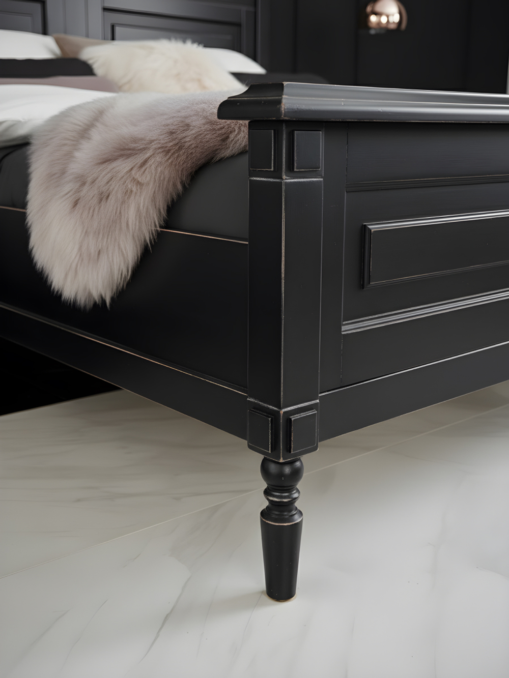 Кровать Джоли 160х200 из массива береза, черный, MAKOSA