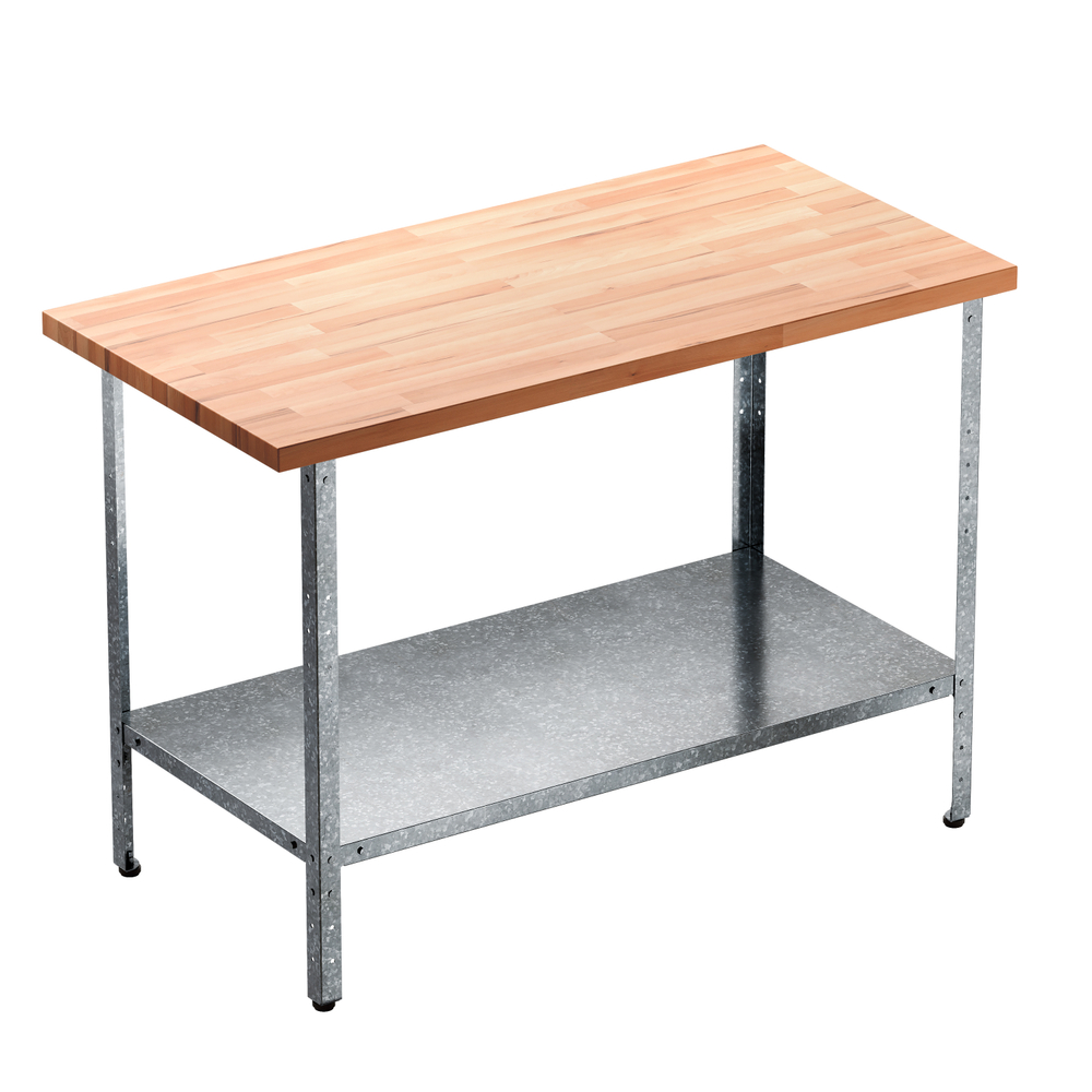 Стол кондитерский "Бизнес" СКБП, сплошная полка, бук, 1600x500x860 мм, без борта