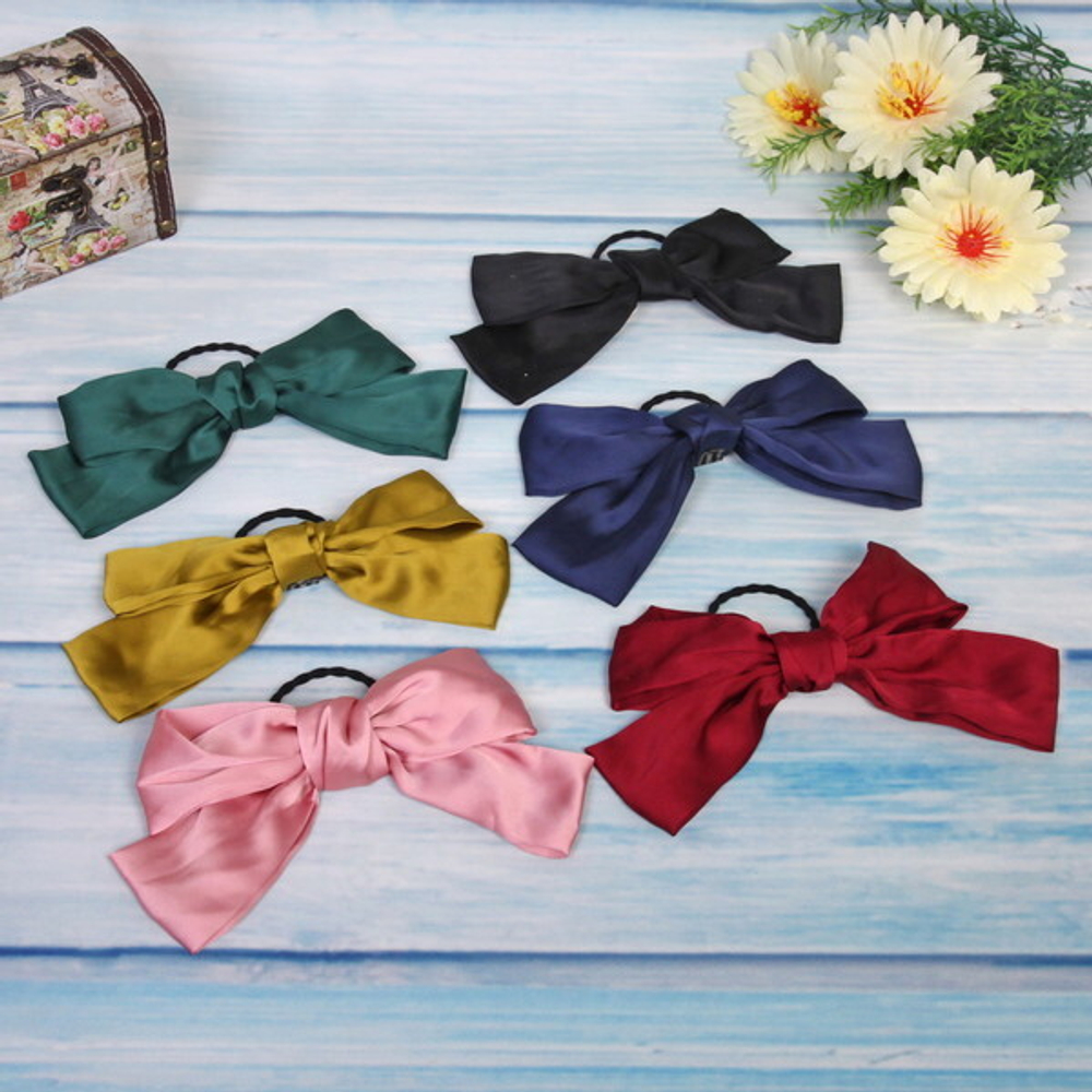 Резинка для волос 1шт «Korea shop - Kim Li», микс 6 цветов, 15*12см