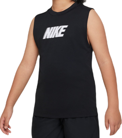 Футболка для мальчика теннисная Nike Dri-Fit Multi+ Sleeveless Training Top - black/white