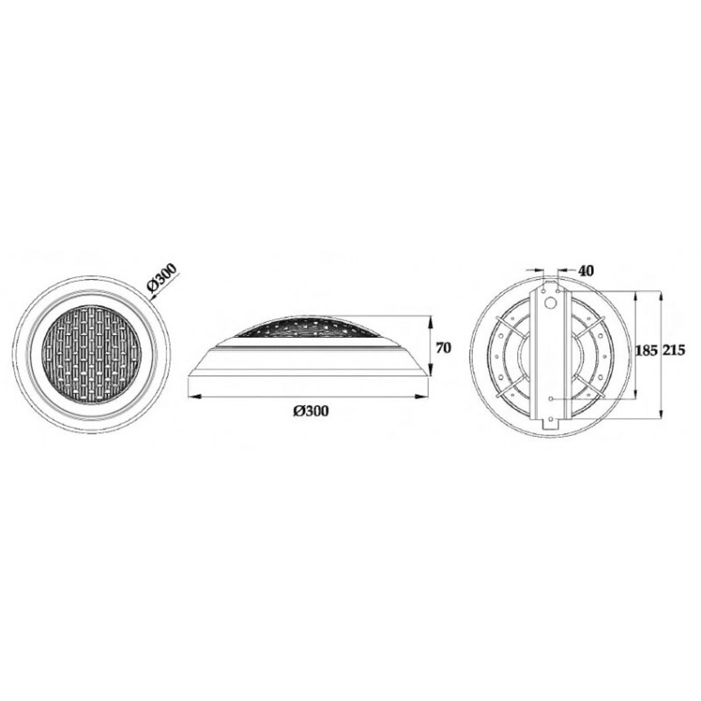 Светильник W602, LED, RGB 4 пр., накладной, бетон, 25Вт, 12В DC, AISI-304 /W602P25R4S/