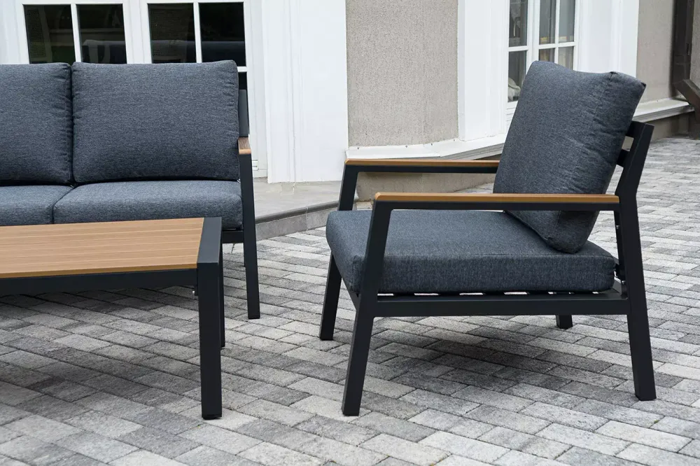 "Камелия" лаунж-зона 4-местная из алюминия, цвет темно-серый