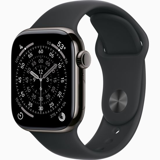Apple Watch Series 11 GPS 42mm Slate Titanium Case with Black Sport Band