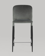 Стул полубарный Лори велюр серый