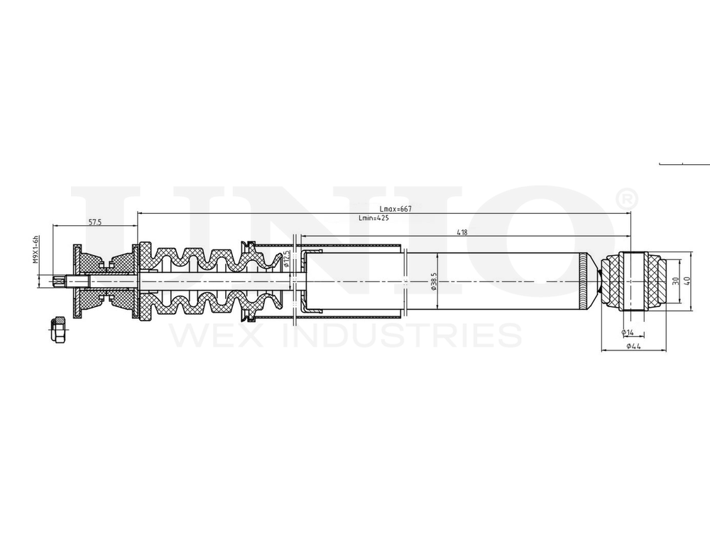 Амортизатор газовый задней подвески UNIO SAB-10660
