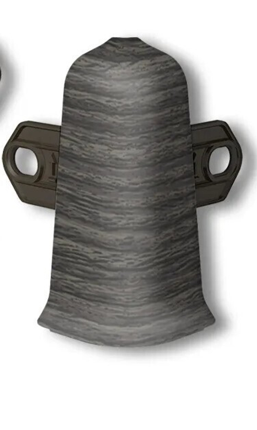 Угол наружный с крепежом для плинтуса 85мм "Деконика" 352 Каштан серый