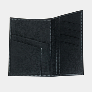 Кожаная обложка для паспорта и автодокументов, теленок черного цвета