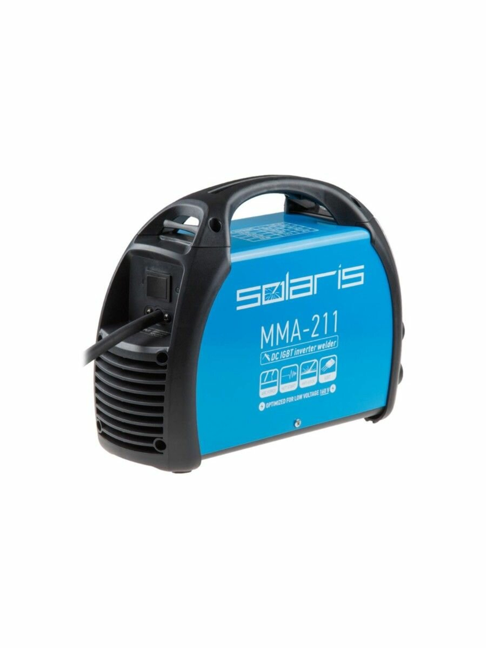 Сварочный инвертор Solaris MMA 211, ручная дуговая MMA-сварка, цифровая индикация, 20-210A, 5.6 кВ·А
