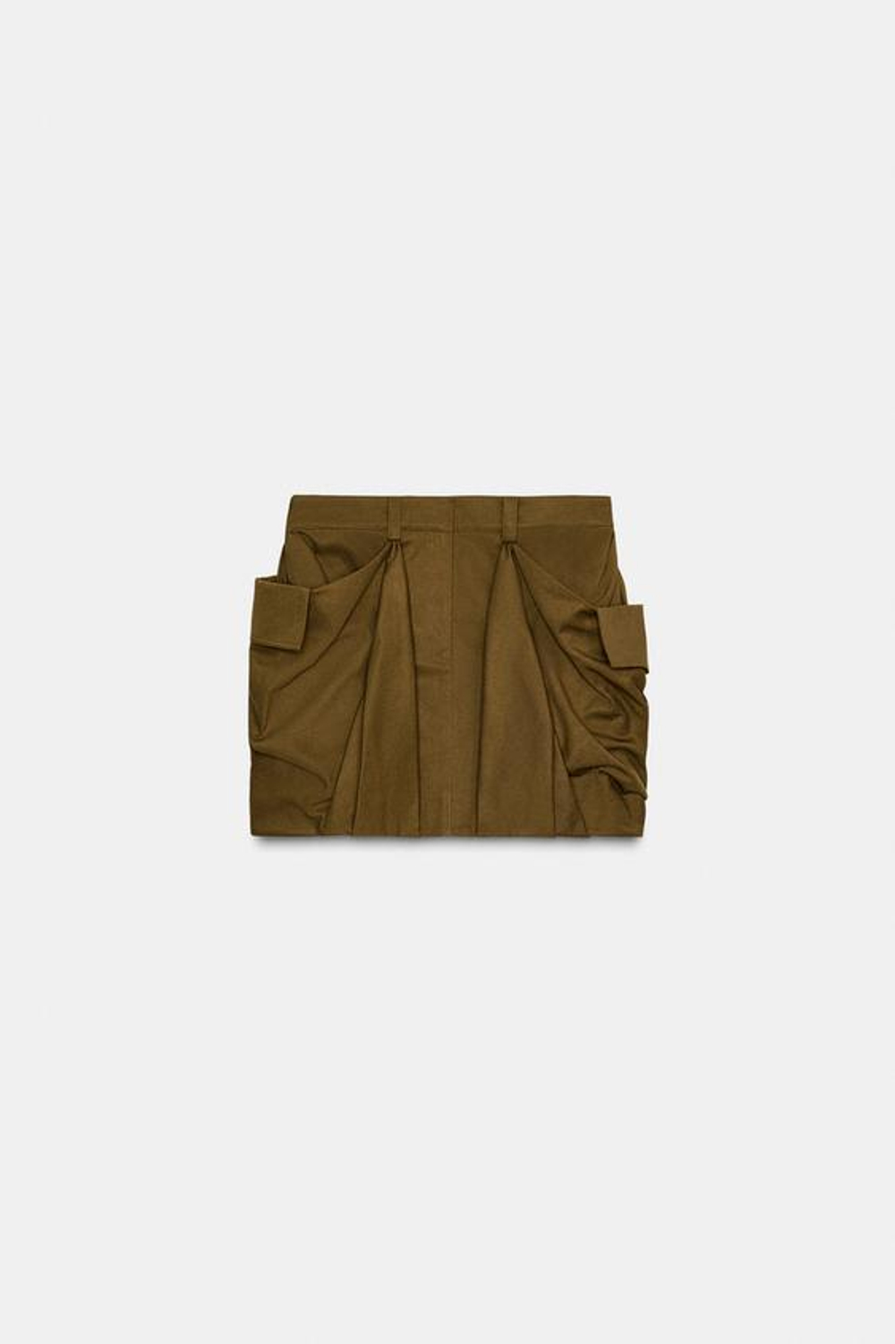 ZARA КОРОТКАЯ ЮБКА КАРГО — ZW COLLECTION, ХАКИ