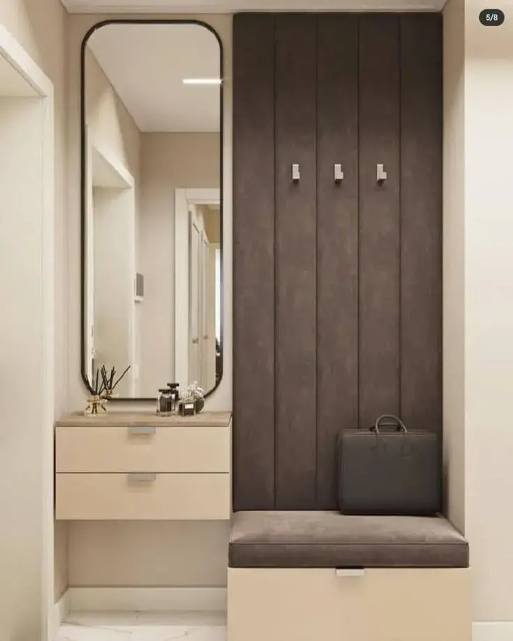 Мягкие панели и сиденье в прихожую