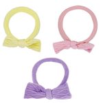 Резинки для волос НАБОР 3 шт., мягкие, средние, с бантами, разные цвета, MONTE VITA, 457049