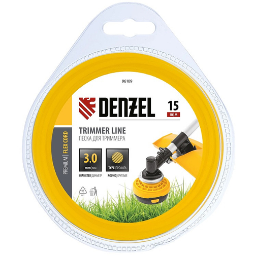 Леска для триммера Denzel 96109 Flex Cord круг 3 мм 15 м