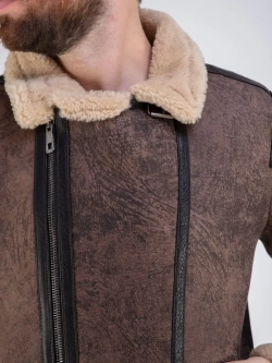 Дубленка мужская натуральная авиатор зимняя Турция