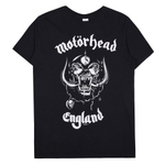 Черная мерчовая футболка Motorhead с крупными принтами, M slim