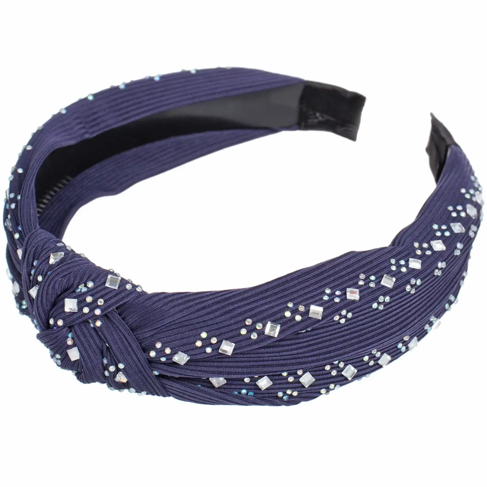 Ободок для волос «ЛАФАНТАЛЬ», зефирки и стразы, ширина 2.8см, микс 6 цветов (стикер на внутр. часть)