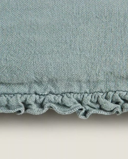 ZARA HOME ЛЬНЯНОЙ ЧЕХОЛ ДЛЯ ДЕКОРАТИВНОЙ ПОДУШКИ, ЗЕЛЕНЫЙ