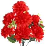 Искусственные цветы «Цветочная мелодия» Хризантемы 49см 7 цветков красные