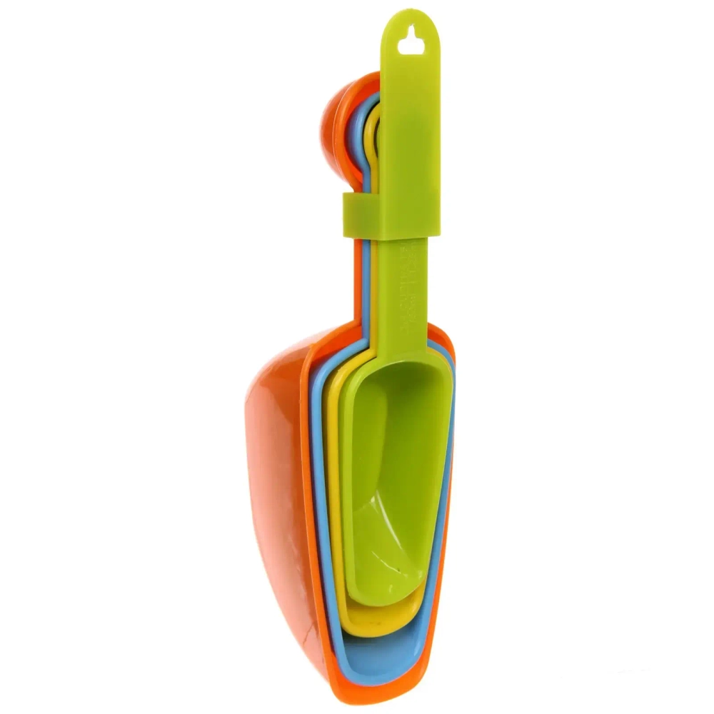 Совок для сыпучих продуктов в наборе 4шт(60мл,80мл,120мл,235мл),микс цветов