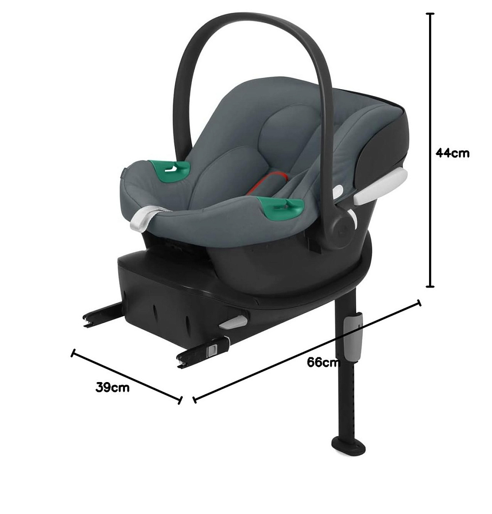 Коляска Cybex Balios S Lux TPE complete Aton B2 Steel Grey Base One 4 в 1 Seashell Beige с дождевиками