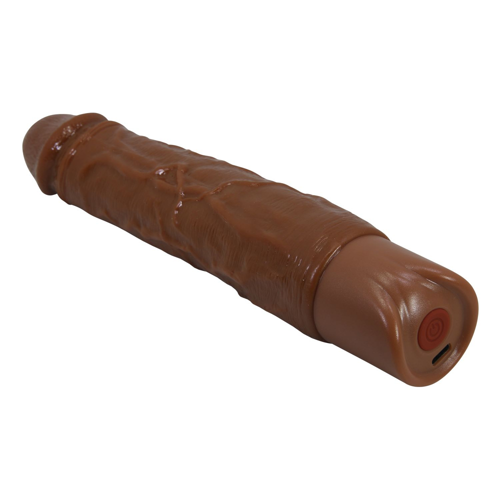 Коричневый реалистичный вибратор Osric - 22,3 см. (Цвет: коричневый)