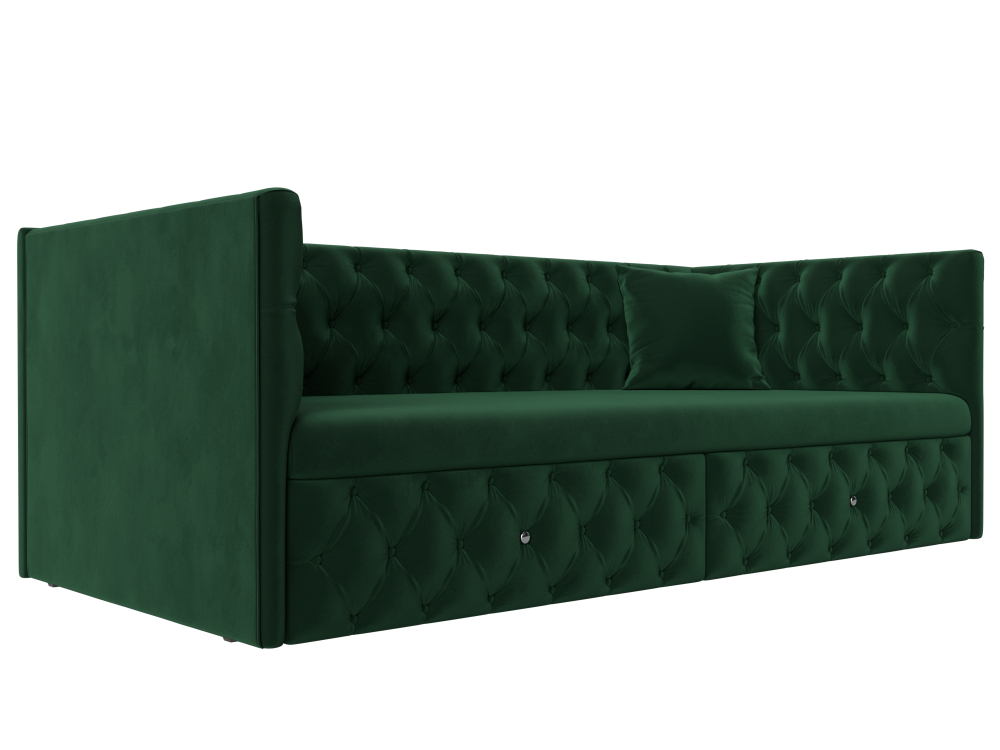 Диван детский прямой Найс, Зеленый, Велюр, 107104