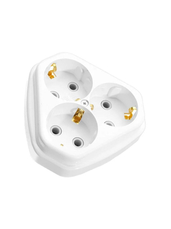 Розетка трехмест. скр. уст. с з/к (ток 16А) РС10/16-835 в инд.упак.