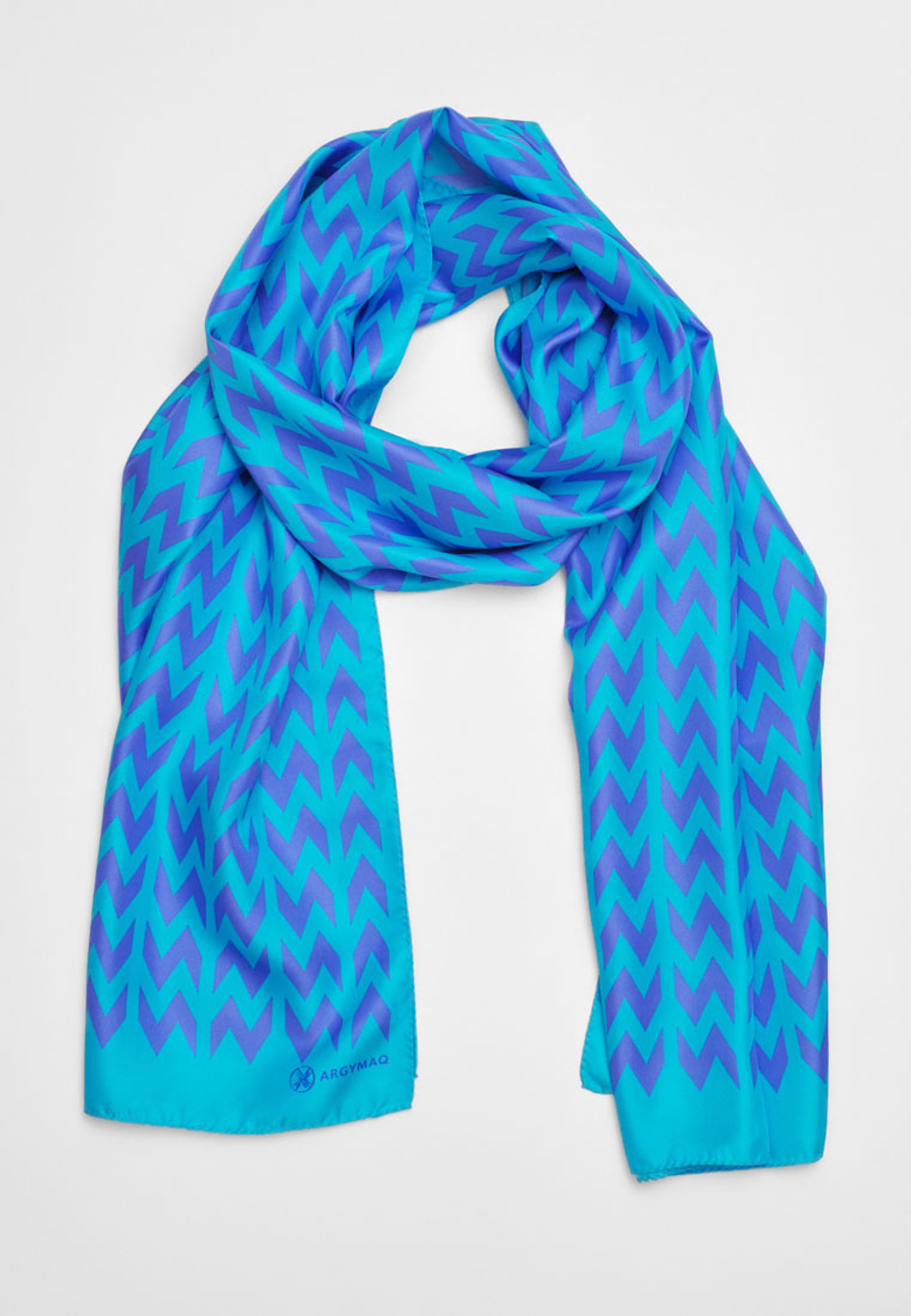 Шелковый палантин SOROKONOZHKA BLUE/PURPLE 68×200