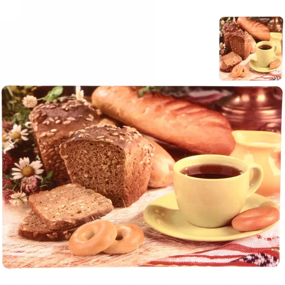 Салфетка на стол 43*28см в наборе 6+6шт «Завтрак»