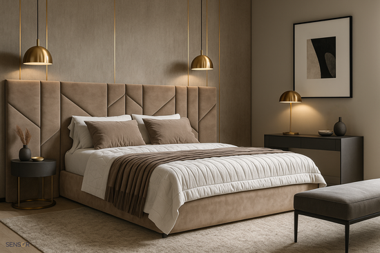 Кровать Монтенегро с широким изголовьем