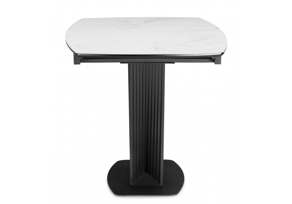 Стол стеклянный Woodville Вейл 140(180)х80 кристл статуарио, черный