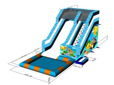 Надувной водный батут-горка с бассейном «Зверопой», размер 9*4*4,5 м