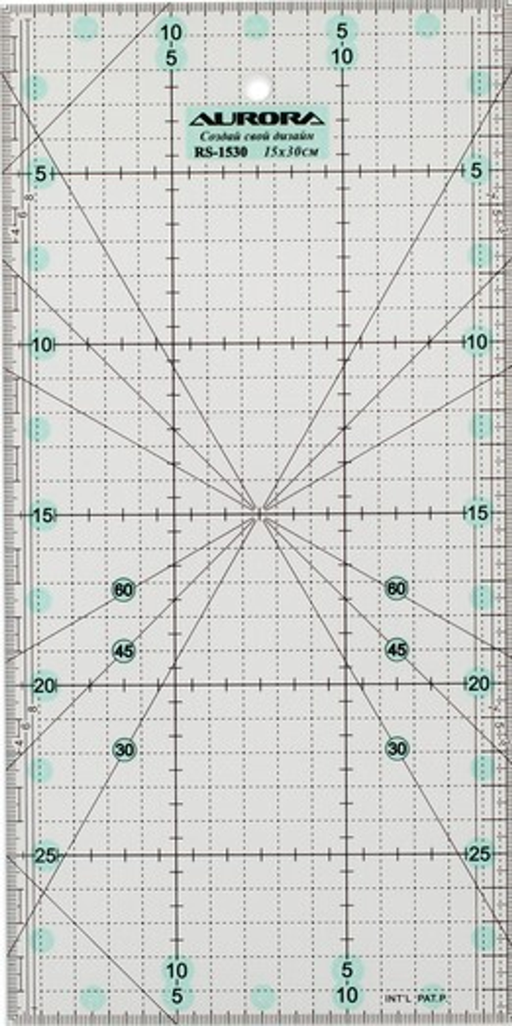 Линейка для пэчворка Aurora 15*30см антискользящая