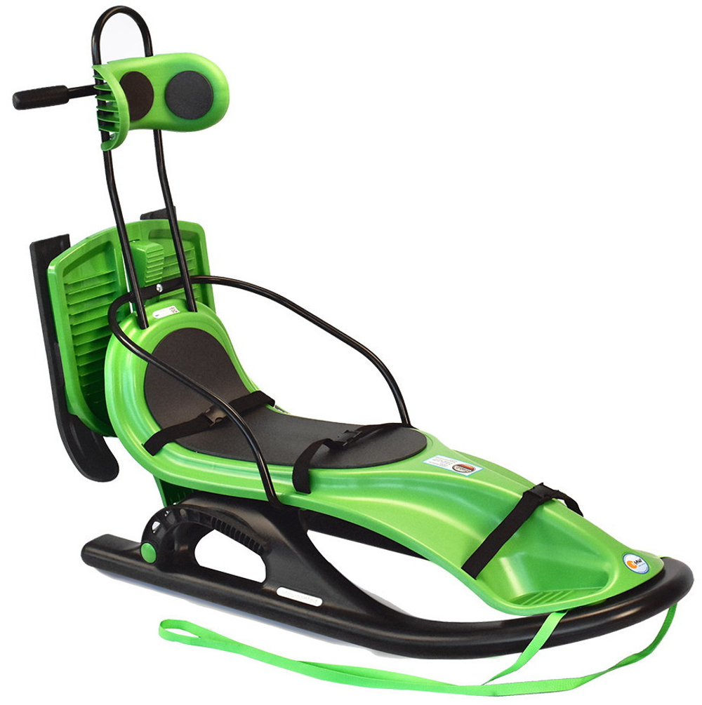 Санки KHW Snow Comfort 20314 Green/Салатовый (тормоз, спинка, прицеп)