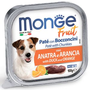 Влажный корм Monge Dog Fruit для собак, с уткой и апельсином, консервы 100 г