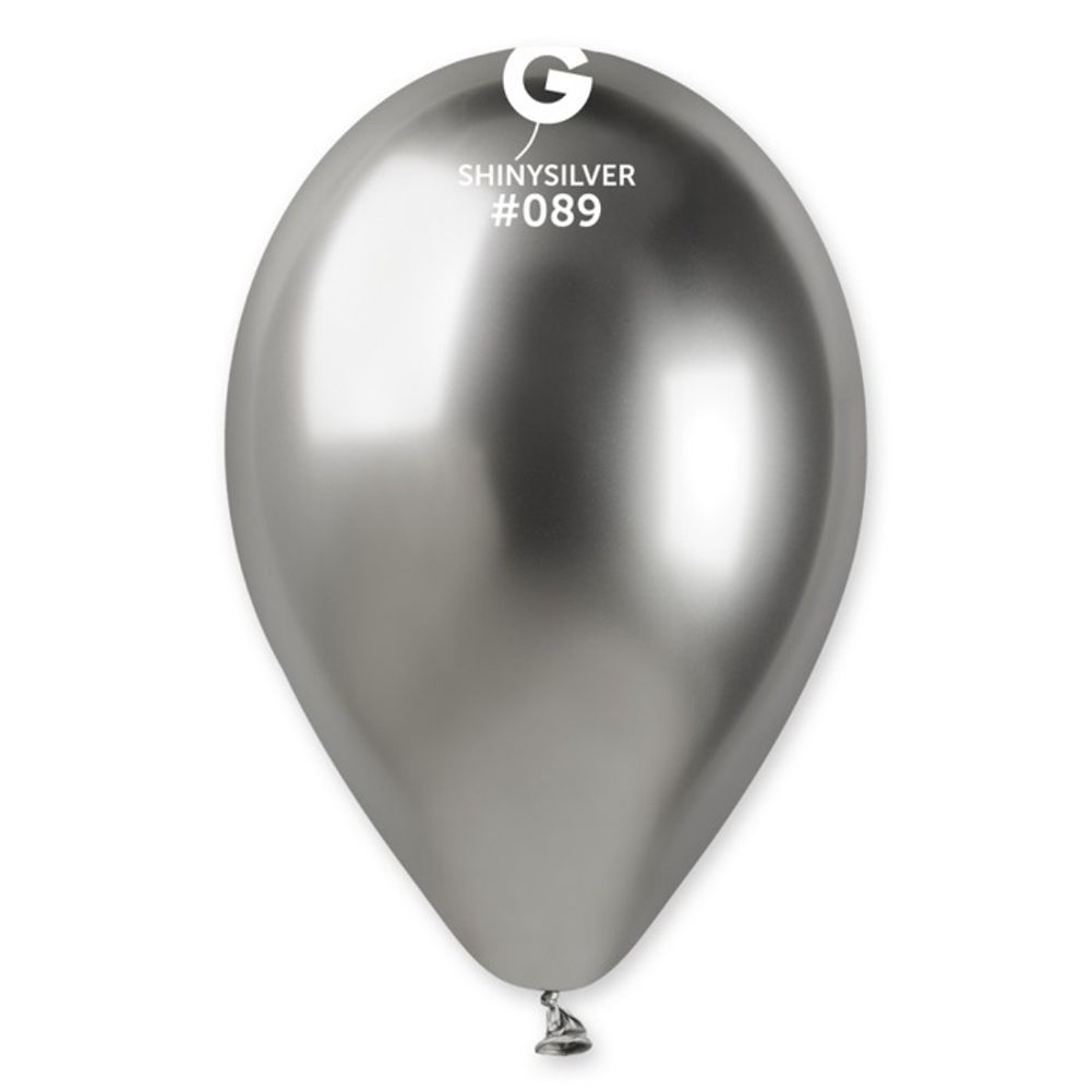 Воздушные шары Gemar, цвет 089 хром серебро, 100 шт. размер 5&quot;