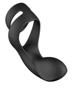 Черное эрекционное кольцо Benedict для стимуляции промежности