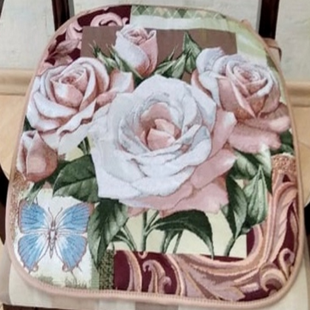 Сиденье из гобелена на стул "ДВ. НЕЖНАЯ РОЗА", размер 43*43см, Россия.