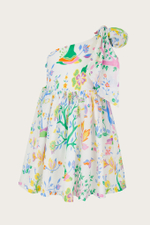 Белое платье с цветочным принтом "Ирис"