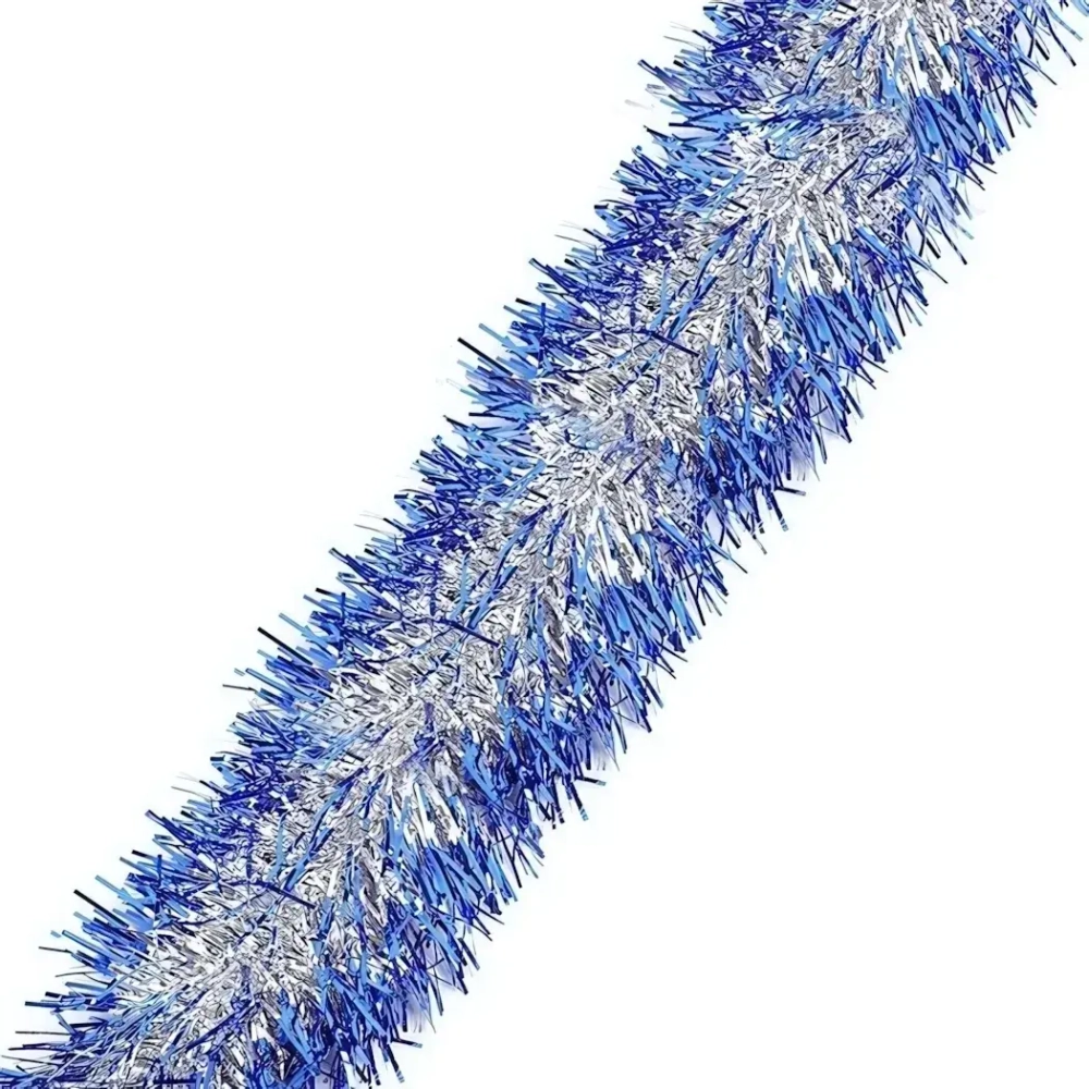 Мишура 2м 9см «Серебряный блеск» синий