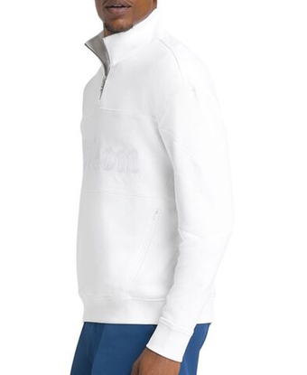 Мужская теннисная кофта Wilson Parkside 1/2 Zip Pullover - bright white