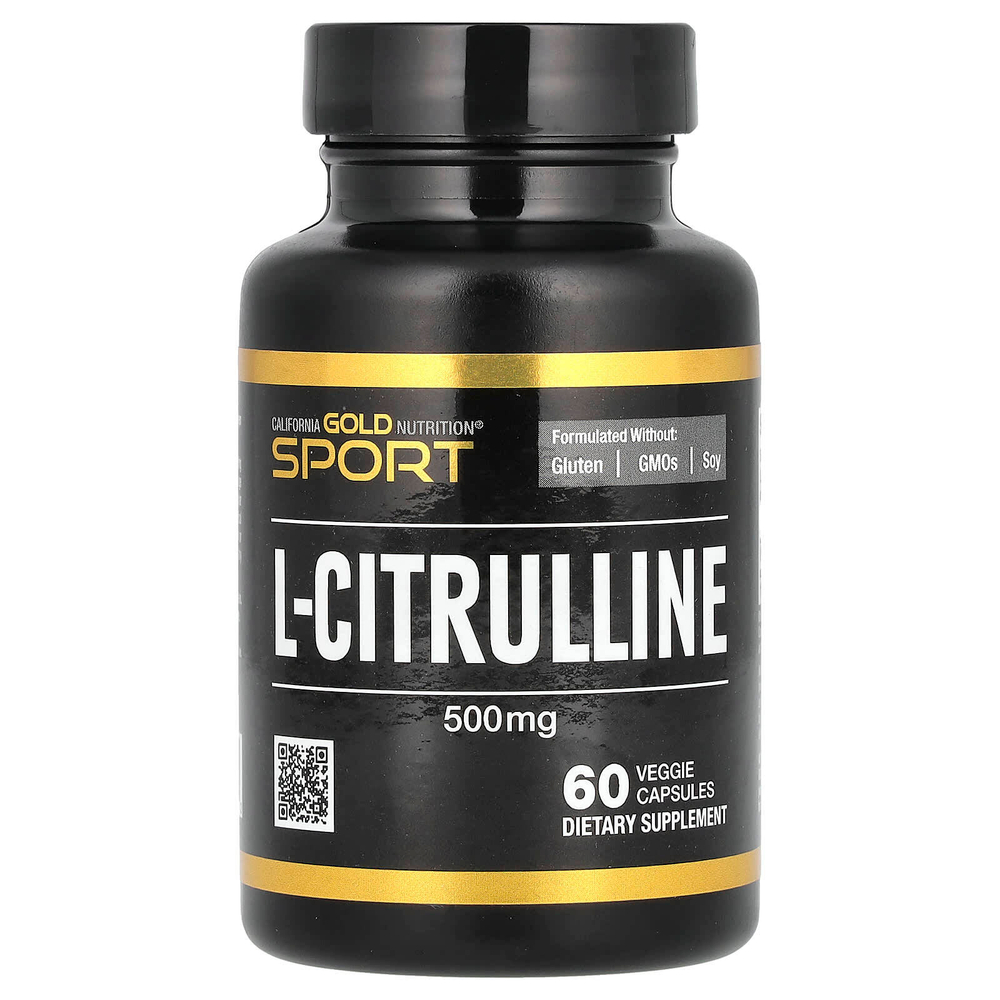 California Gold Nutrition, Sport, L-цитруллин, Kyowa Hakko, 500 мг, 60 растительных капсул