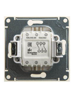 Переключатель проходной 2-кл. СП Glossa 10А IP20 (сх. 6/2) 10AX механизм перламутр SE GSL000665