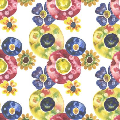 Абстрактные цветы на белом