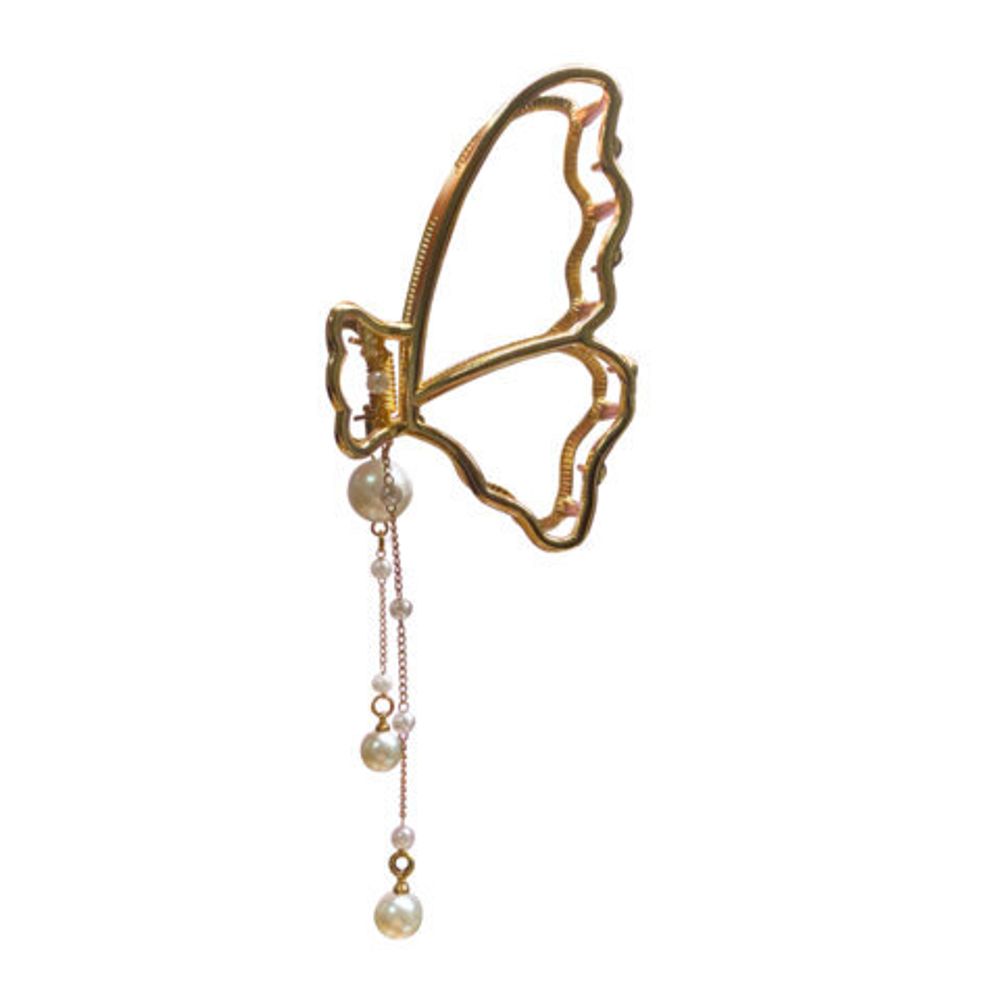 Краб для волос 7,5 см, с подвесками, золотистый, АССОРТИ, MONTE VITA, 457019