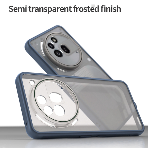 Усиленный чехол для Nothing Phone 3a Pro, синие рамки с матовой прозрачной крышкой