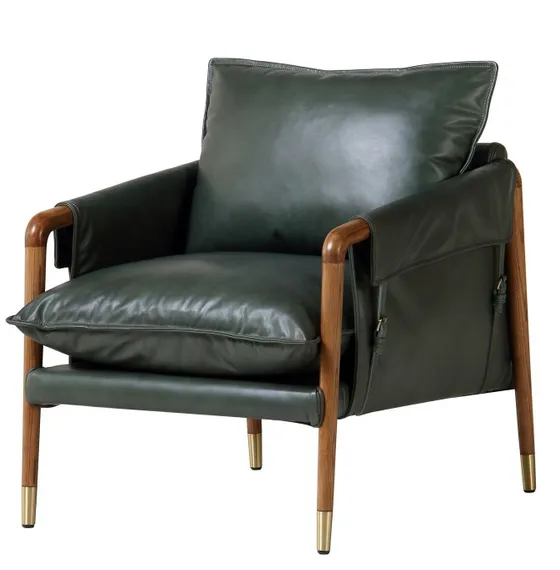 Кресло SC05, зеленая кожа