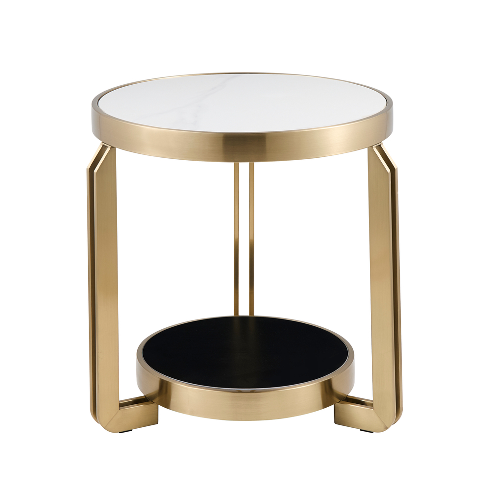 Журнальный столик Калисто 55*55 см светлая и темная керамика