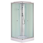 Душевая кабина Loranto 1000х1000х2150 белая, матовое стекло 4мм, поддон 13см, профиль сатин (CS-6411F, 100*100*215)