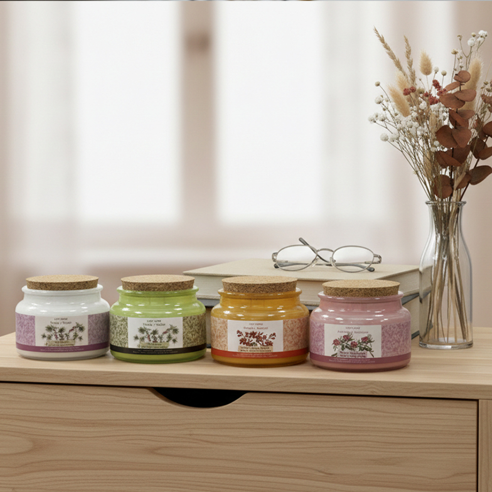 Свеча ароматическая Frövi, вишня и фрезия, соевый воск