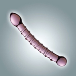 Розовый двусторонний фаллоимитатор из стекла - 18,5 см. (Цвет: розовый)
